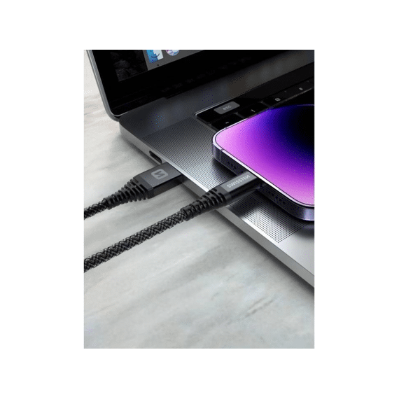 Cellularline Usb-kabel Usb-a Naar Usb-c Versterkt 1.5m Zwart