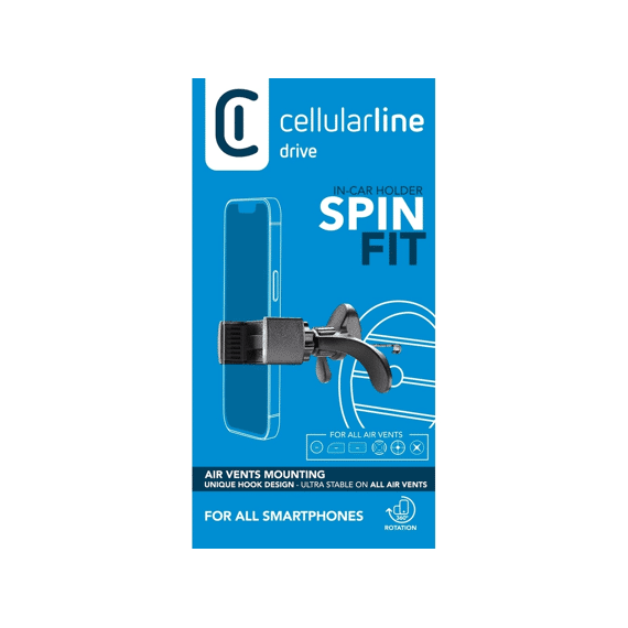 Cellularline Autohouder Spin Fit Met Ventilatierooster Zwart