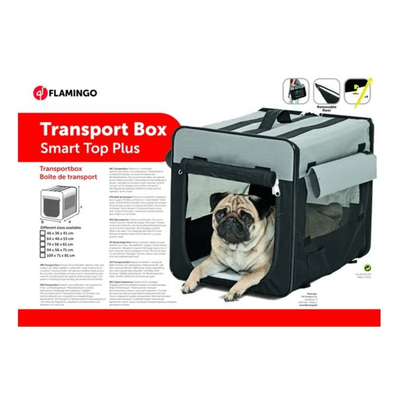 Transportkooi Smart Top Plus Zwart & Grijs 46x64x53cm