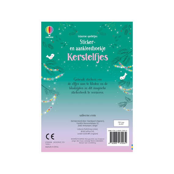 Sticker- En Aankleedboekje: Kerstelfjes