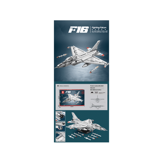 Best Luck 33027 Bouwpakket F16 Straaljager 1337 Stuks