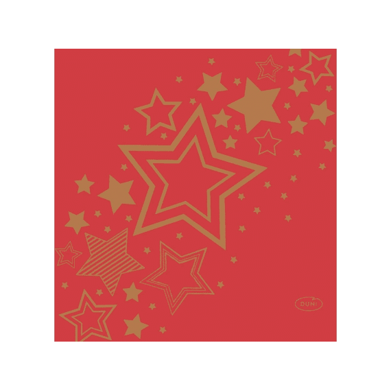 Duni Servetten 33x33cm 20stuks Holiday Star Red