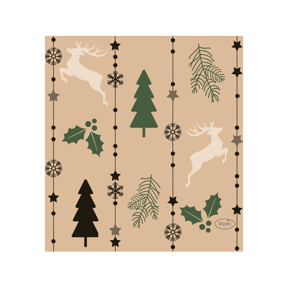 Duni Servetten 24x24cm 20stuks Natural Yuletid