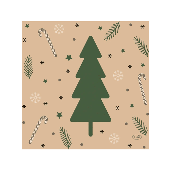 Duni Servetten 33x33cm 20stuks Natural Yuletid