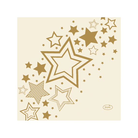 Duni Servetten 24x24cm 20stuks Holiday Star Cream