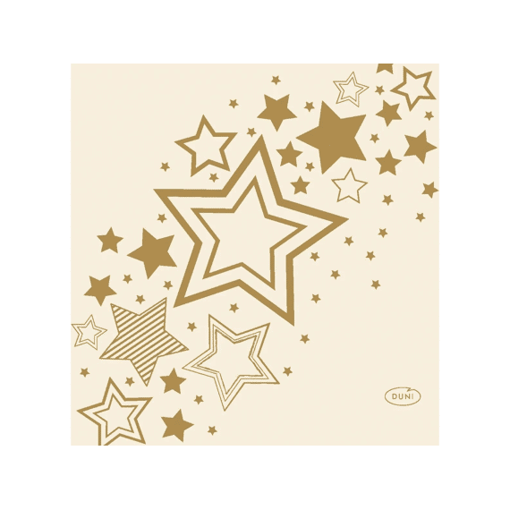 Duni Servetten 33x33cm 20stuks Holiday Star Cream