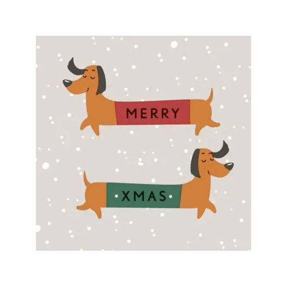 Duni Servetten 33x33cm 20stuks Merry Dachshund