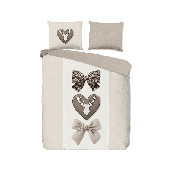 Good Morning Dekbedovertrek Flanel Sff Zand 240x220+2 60x70cm