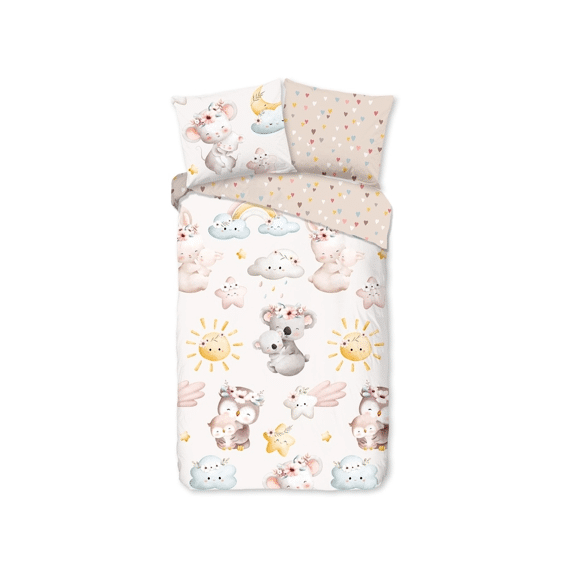 Good Morning Dekbedovertrek Kids Hugs Zand 140x220+1 60x70cm