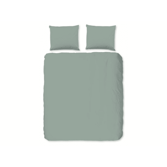 Good Morning Dekbedovertek Flanel Groen 200x220+2 60x70cm