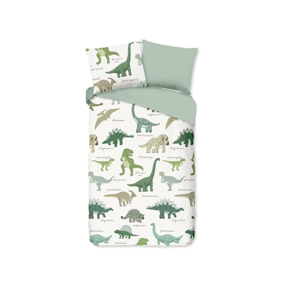 Good Morning Dekbedovertrek Kids Beata Groen 140x220+1 60x70cm