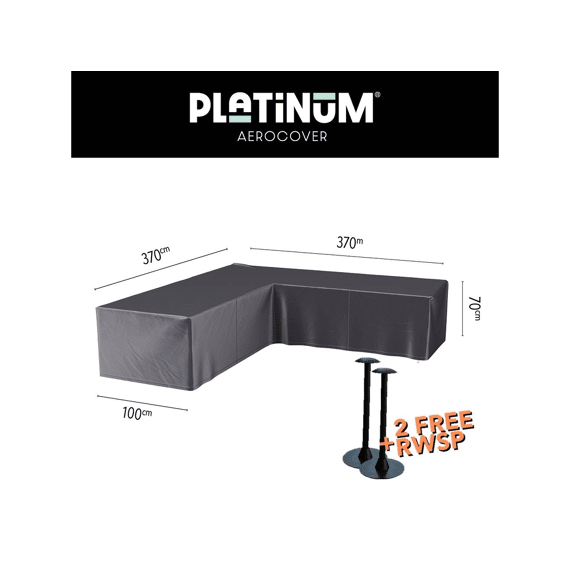 Platinum Aerocover Lounge Set Lage Rug Hoes L-vorm 370x370x100xh70cm