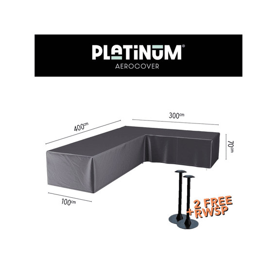 Platinum Aerocover Lounge Set Lage Rug Hoes L-vorm 400x300x100xh70cm Rechts