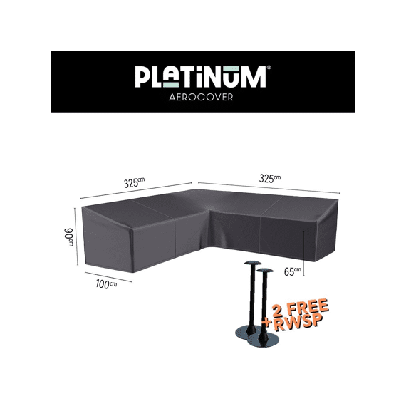 Platinum Aerocover Lounge Set Hoge Rug Hoes L-vorm 325x325x100xh65/90cm