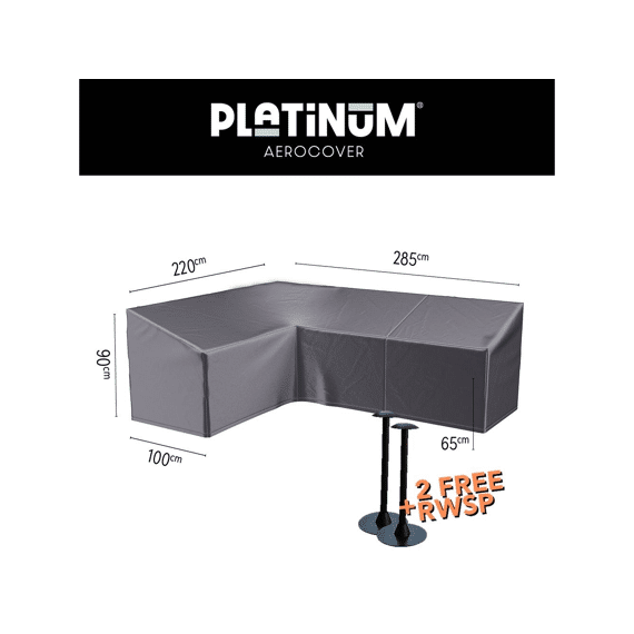 Platinum Aerocover Lounge Set Hoge Rug Hoes L-vorm 285x220x100xh65/90cm Links