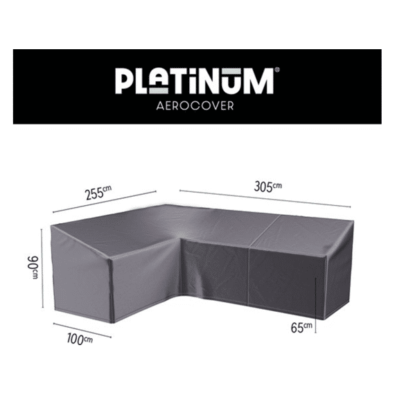 Platinum Aerocover Lounge Set Hoge Rug Hoes L-vorm 305x255x100xh65/90cm Links