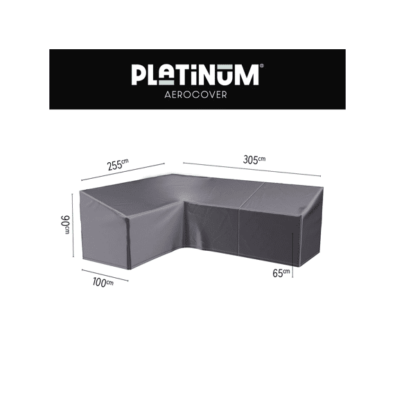 Platinum Aerocover Lounge Set Hoge Rug Hoes L-vorm 305x255x100xh65/90cm Links