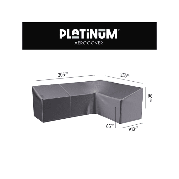 Platinum Aerocover Lounge Set Hoge Rug Hoes L-vorm 305x255x100xh65/90cm Rechts