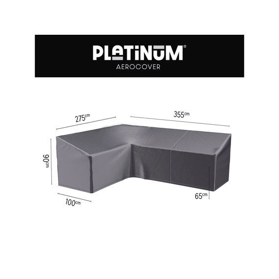 Platinum Aerocover Lounge Set Hoge Rug Hoes L-vorm 355x275x100xh65/90cm Links