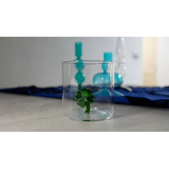 Wd Lifestyle Glas Met Glasdecoratie 250ml Klavertje Vier