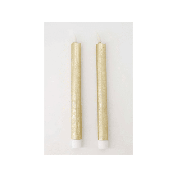 Zusss Set Van 2 Ledkaarsen Goud