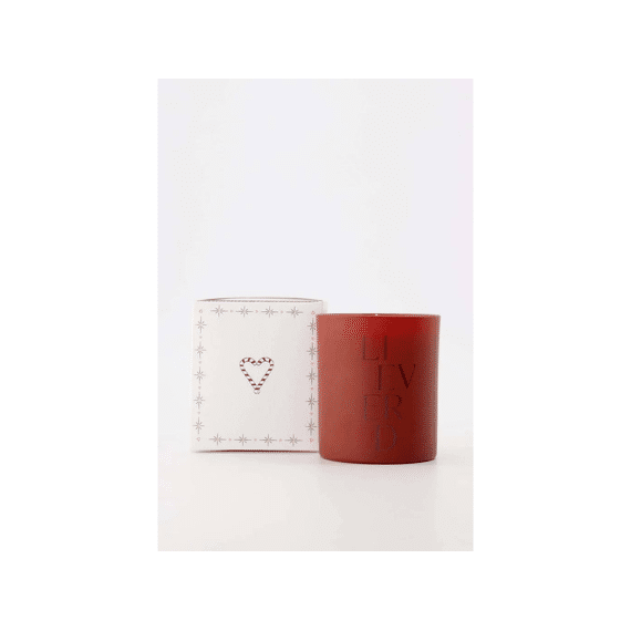 Zusss Geurkaars Glas In Doosje Lieverd Wit/donkerrood