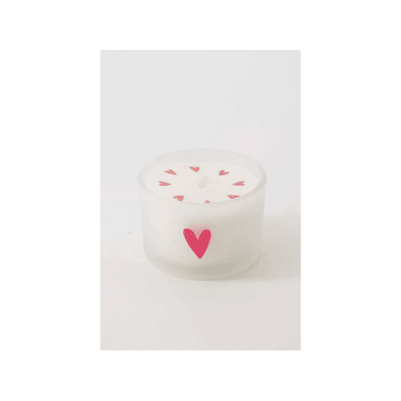 Zusss Geurkaarsje Glas Hartje Wit/roze