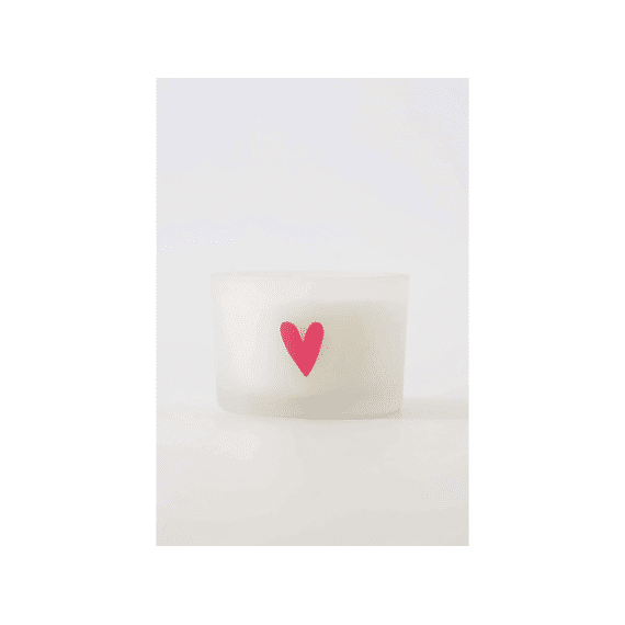 Zusss Geurkaarsje Glas Hartje Wit/roze