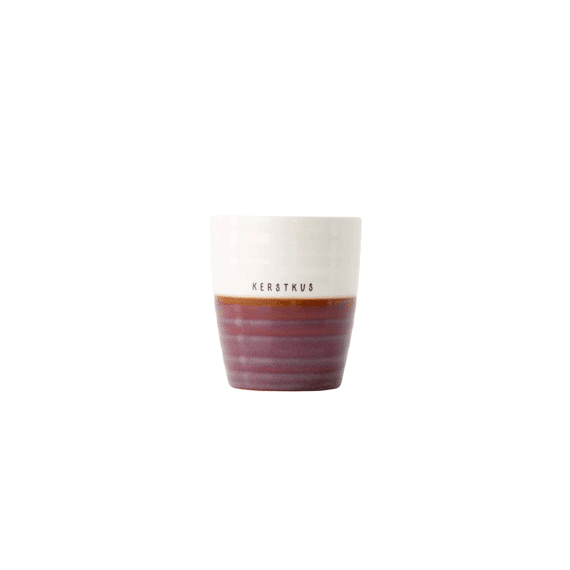 Zusss Koffiemok Kerstkus Wit/donkerrood