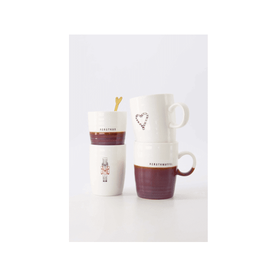 Zusss Theemok Kerstknuffel Wit/donkerrood