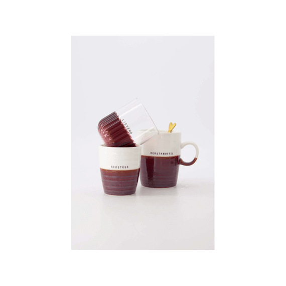 Zusss Theemok Kerstknuffel Wit/donkerrood