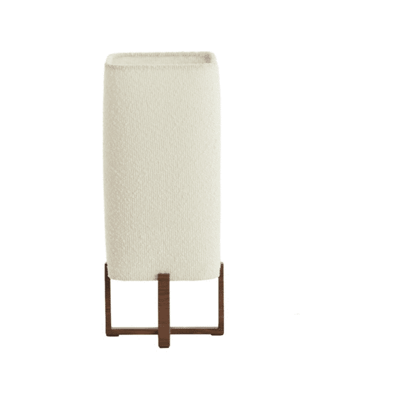 Tafellamp Wyn Hout 16.5x16.5x39cm Print Donkerbruin + Creme