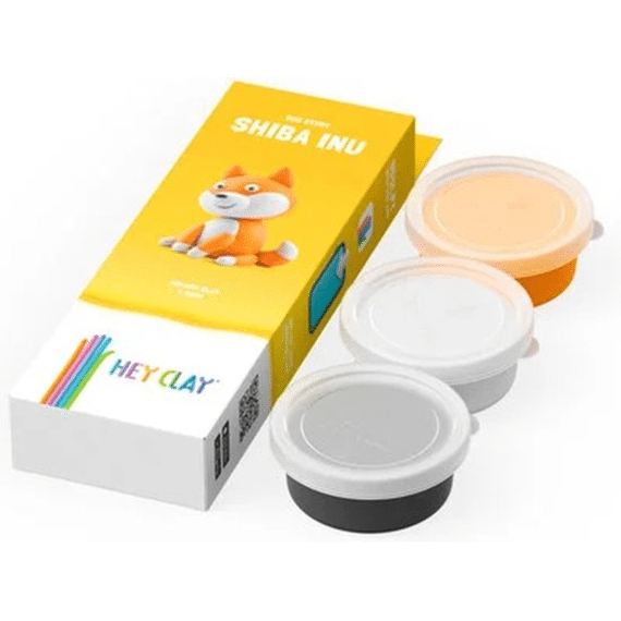 Hey Clay Set Met 3 Potjes Air-dry Boetseerklei Shiba Uni