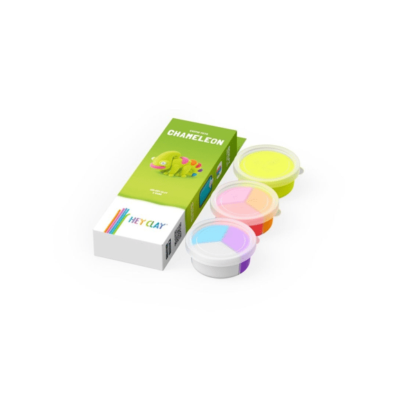 Hey Clay Set Met 3 Potjes Air-dry Boetseerklei Kameleon