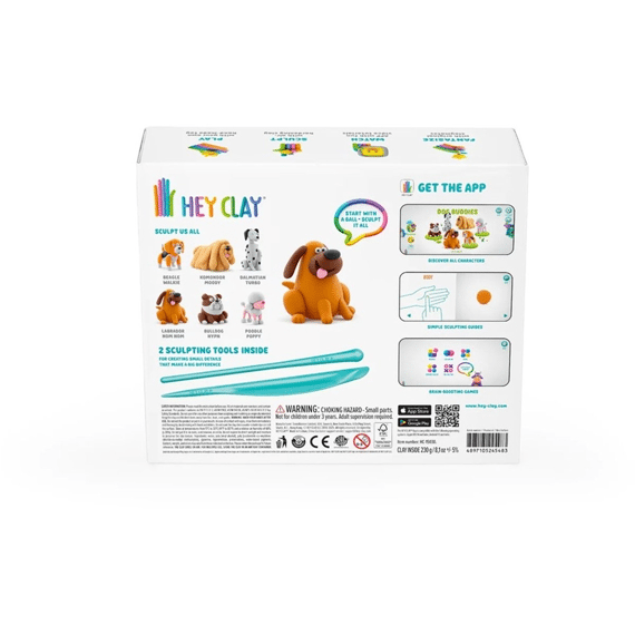 Hey Clay Set Met 15 Potjes Air-dry Boetseerklei Hondenvriendjes