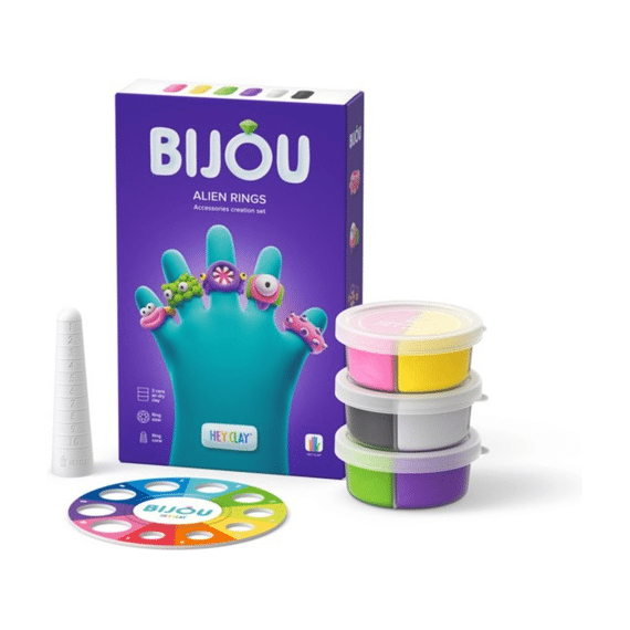 Hey Clay Set Met 3 Potjes Air-dry Boetseerklei Bijoux Alien Rings