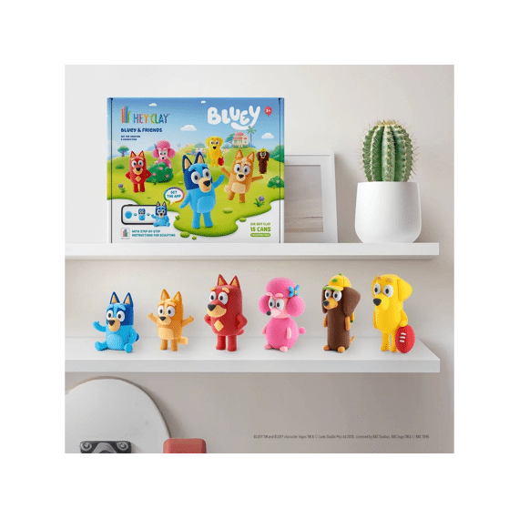 Hey Clay Set Met 5 Potjes Air-dry Boetseerklei Limited Edition Bluey Bingo