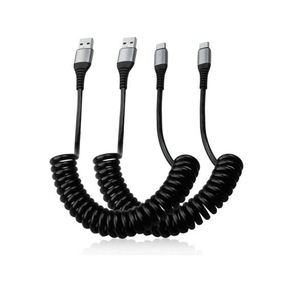 Cellularline Spiral Kabel Usb-a Naar Usb-c 1.2m Zwart