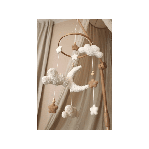 Little Loua Mobiel Fluffy Wolk (handmade)