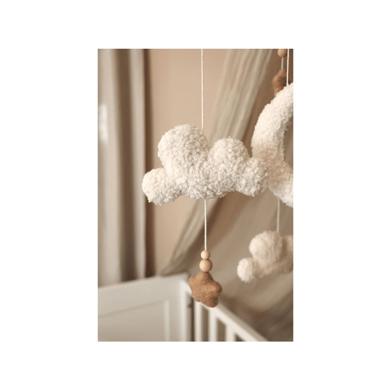 Little Loua Mobiel Fluffy Wolk (handmade)
