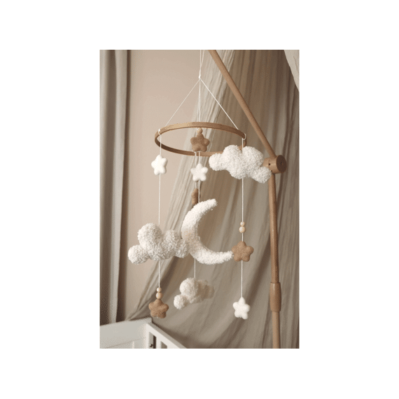 Little Loua Mobiel Fluffy Wolk (handmade)