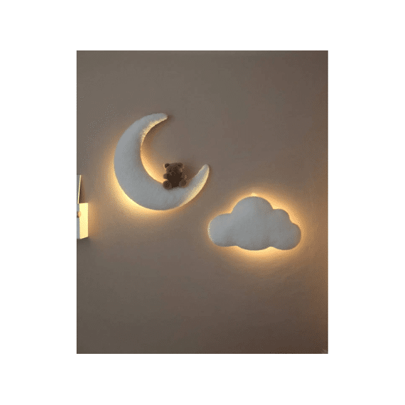 Little Loua Wanddecoratie Moon & Teddy Met Led