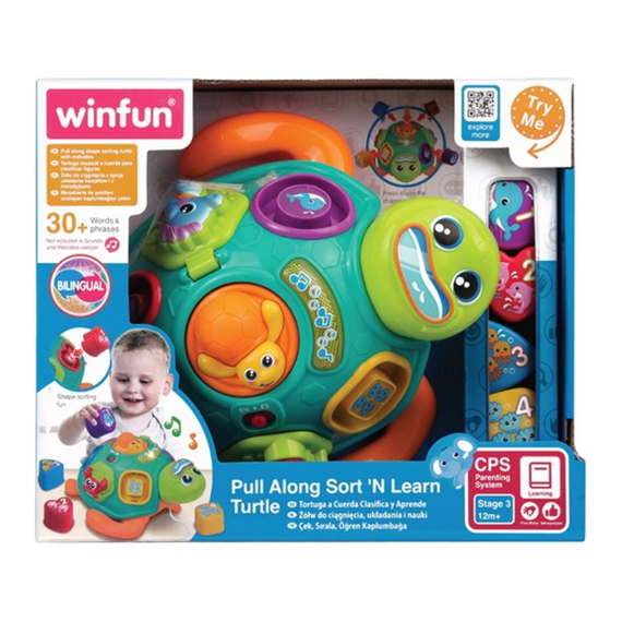 Winfun 240301 Pull Along Sert N Learn Turtle