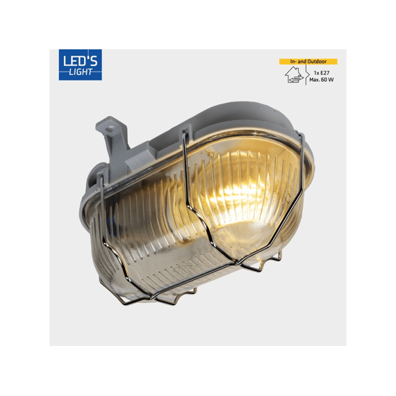 Leds Light Hublot Ip44 E27 60w Grey Metal