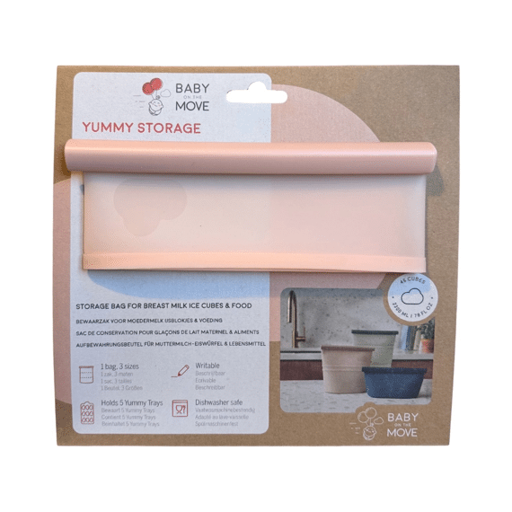 Baby On The Move Yummy Stash Bewaarzak Voor Moedermelk Ijsblokjes En Voeding Blush