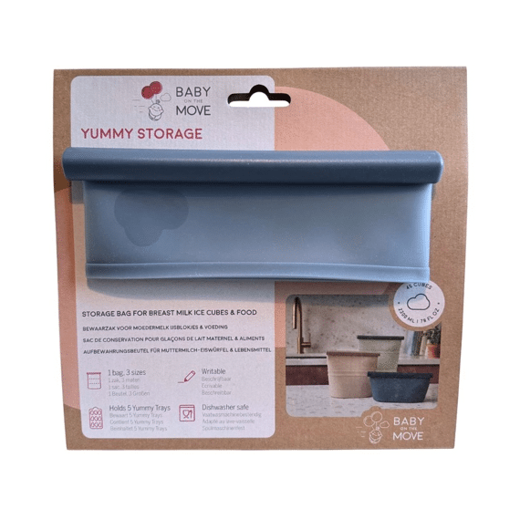 Baby On The Move Yummy Stash Bewaarzak Voor Moedermelk Ijsblokjes En Voeding Denim