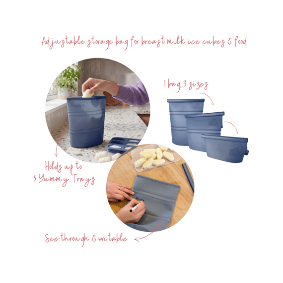 Baby On The Move Yummy Stash Bewaarzak Voor Moedermelk Ijsblokjes En Voeding Denim