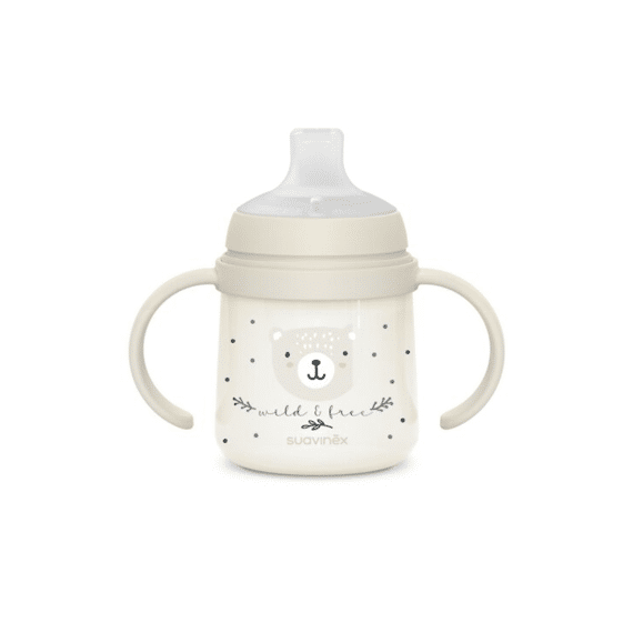 Suavinex Wild & Free Night & Day Eerste Beker Met Handvaten +6m 150ml Grijs