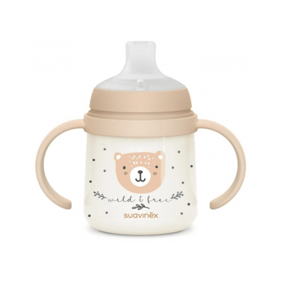 Suavinex Wild & Free Night & Day Eerste Beker Met Handvaten +6m 150ml Bruin