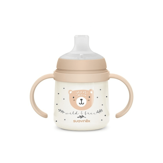 Suavinex Wild & Free Night & Day Eerste Beker Met Handvaten +6m 150ml Bruin